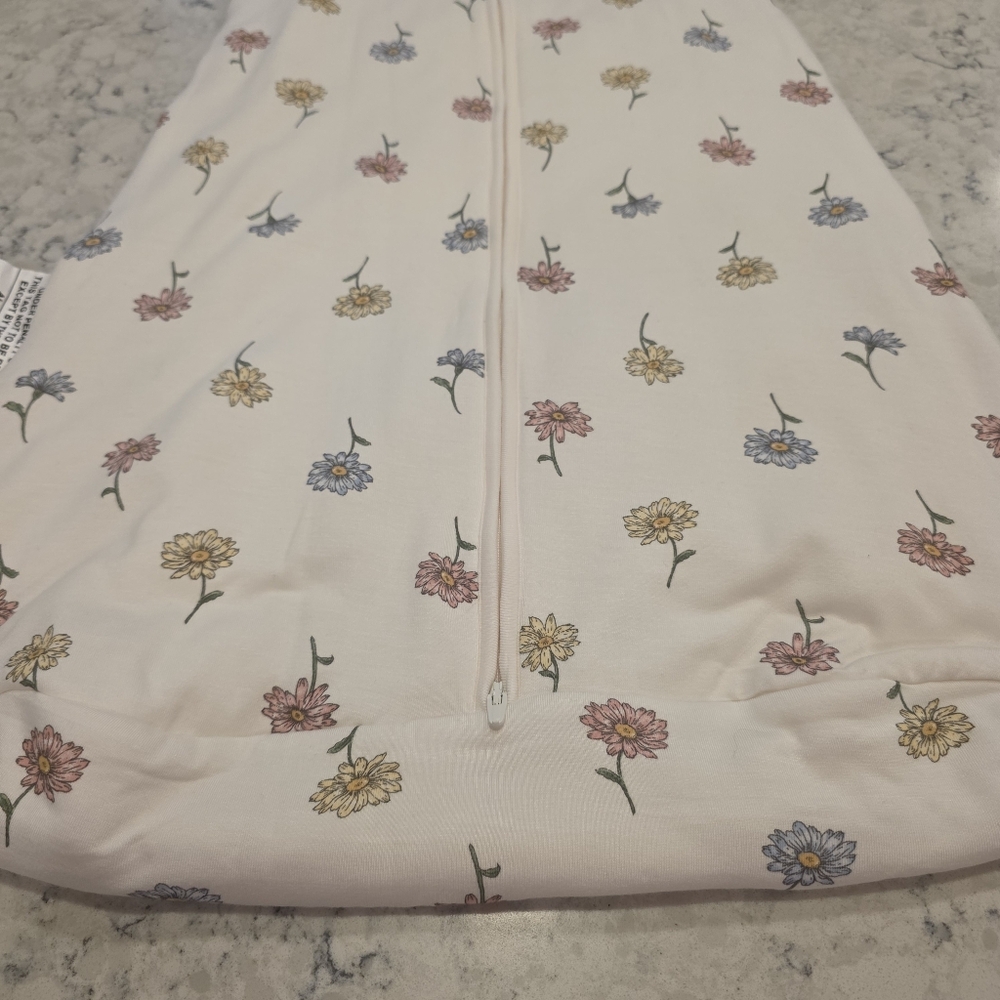 Carter's Baby 2-Way Zip Floral PurelySoft Wearable Blanket - Ivory Floral Medium - Picture 10 of 12